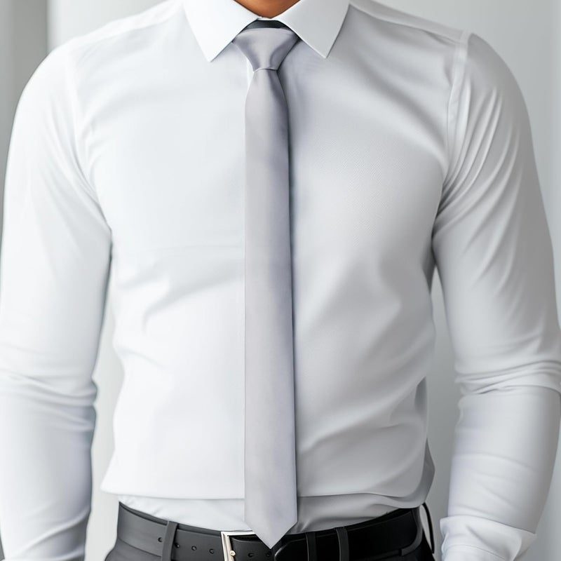 DR ANISON Skinny Tie Men Women 2" (5CM) Slim Necktie Solid Thin Ties Formal - Image 2